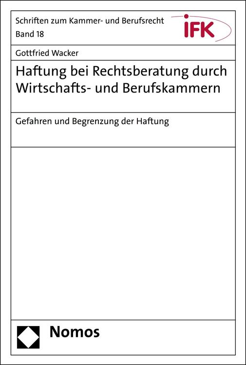 Produktbild: Haftung bei Rechtsberatung durch Wirtschafts- und Berufskammern