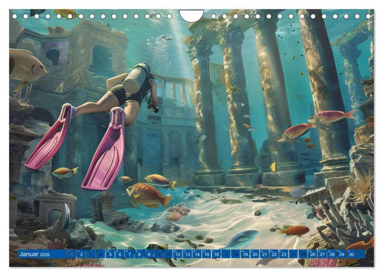 Produktbild: Erlebe mit mir verzaubernde Unterwasserwelten Tauchen (Wandkalender 2026 DIN A4 quer), CALVENDO Monatskalender