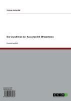 Produktbild: Die Grundlinien der Aussenpolitik Stresemanns