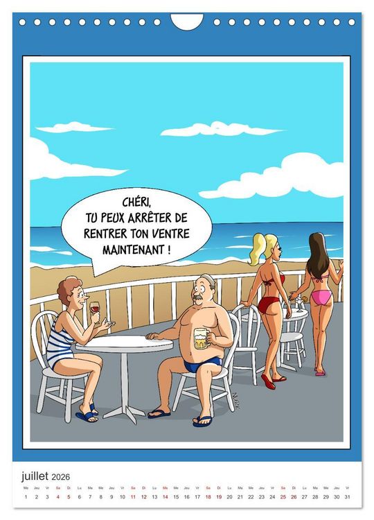 Produktbild: Les Babyboumeurs - Dessins humoristiques (Calendrier mural 2026 DIN A4 horizontal), CALVENDO calendrier mensuel
