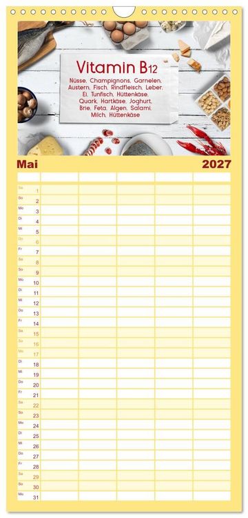 Produktbild: Familienplaner 2027 - Vitalstoffe - fit essen mit 5 Spalten (Wandkalender, 21 x 45 cm) CALVENDO