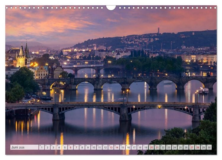 Produktbild: PRAG Impressionen bei Tag und Nacht (Wandkalender 2026 DIN A3 quer), CALVENDO Monatskalender