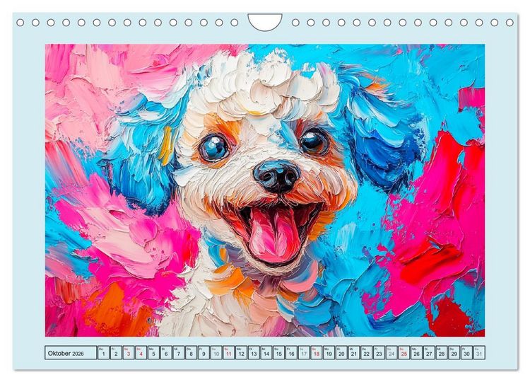 Produktbild: Hunde Paintings. Moderne Portraits in &Ouml;loptik (Wandkalender 2026 DIN A4 quer), CALVENDO Monatskalender
