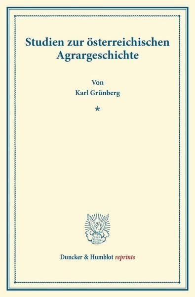 Produktbild: Studien zur &ouml;sterreichischen Agrargeschichte.