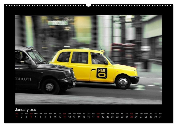 Produktbild: Taxis in London / UK-Version (High Quality Premium Wall Calendar 2026 DIN A2 landscape),CALVENDO 12 Month Wall Calendar