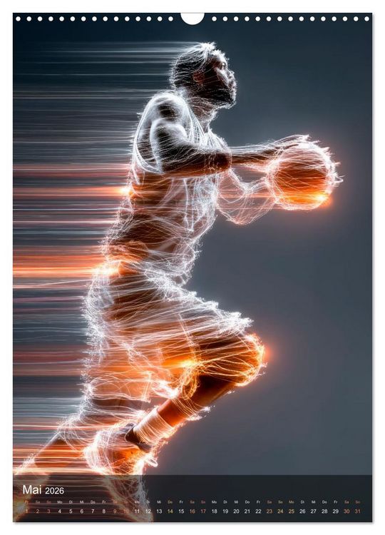Produktbild: Basketball - Die visuelle Kraft des Sports (Wandkalender 2026 DIN A3 hoch), CALVENDO Monatskalender