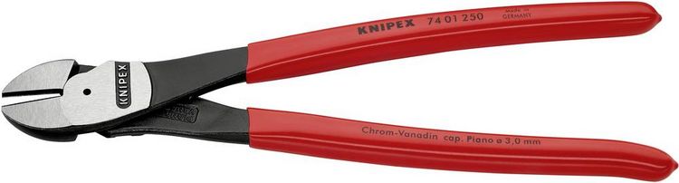 Produktbild: Knipex 74 01 250 Werkstatt Kraft-Seitenschneider mit Facette 250mm