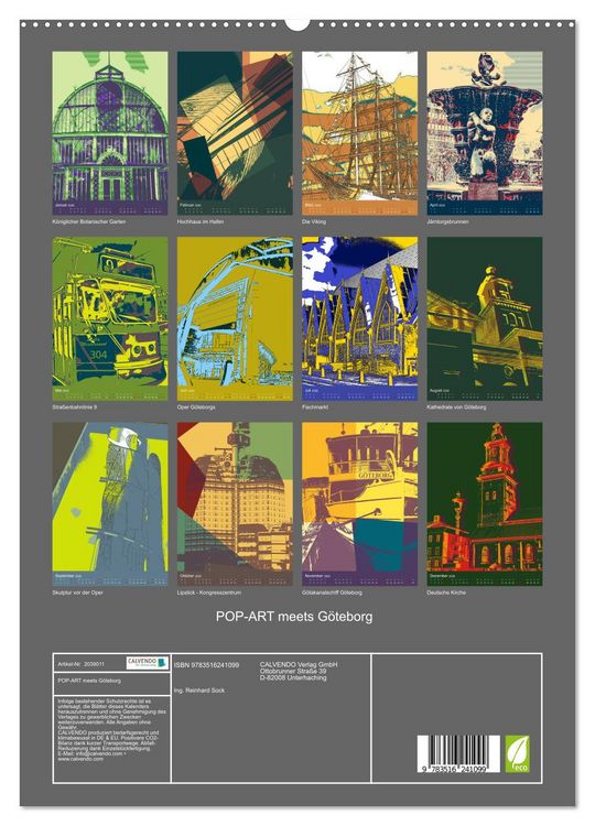 Produktbild: POP-ART meets G&ouml;teborg (hochwertiger Premium Wandkalender 2026 DIN A2 hoch), Kunstdruck in Hochglanz