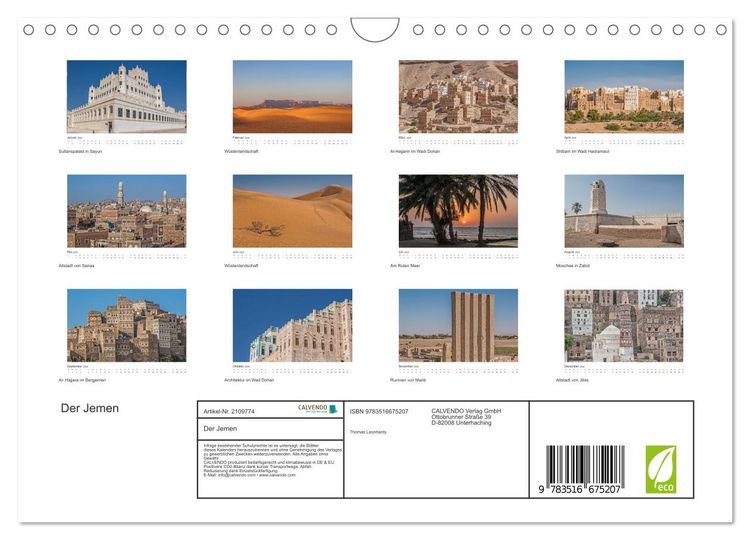 Produktbild: Der Jemen (Wandkalender 2026 DIN A4 quer), CALVENDO Monatskalender