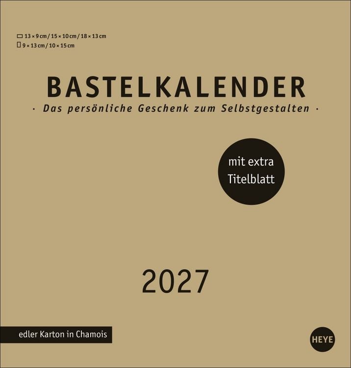 Produktbild: Premium-Bastelkalender gold mittel 2027