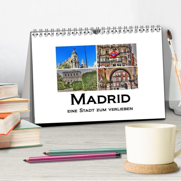 Produktbild: Madrid eine Stadt zum Verlieben (Tischkalender 2026 DIN A5 quer), CALVENDO Monatskalender