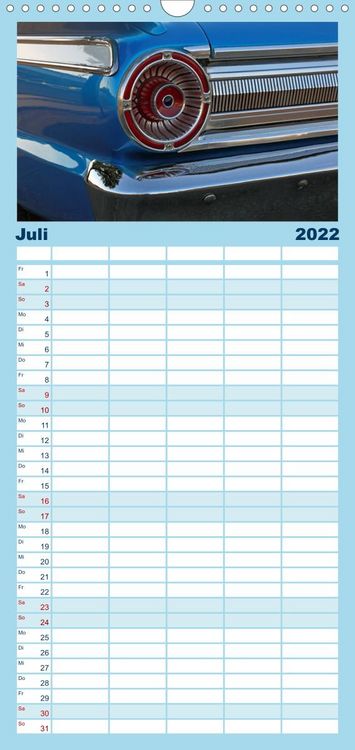 Produktbild: Familienplaner Classic Cars (Wandkalender 2022 , 21 cm x 45 cm, hoch)