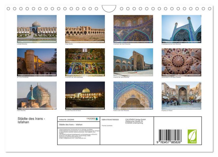 Produktbild: St&auml;dte des Irans - Isfahan (Wandkalender 2026 DIN A4 quer), CALVENDO Monatskalender
