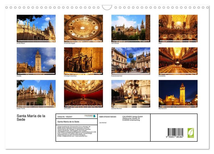 Produktbild: Santa Mar&iacute;a de la Sede (Wandkalender 2026 DIN A3 quer), CALVENDO Monatskalender