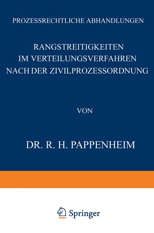 Produktbild: Rangstreitigkeiten im Verteilungsverfahren nach der Zivilprozessordnung