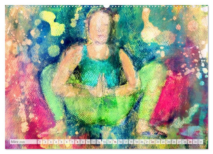 Produktbild: Yin Yoga Art - K&uuml;nstlerische Darstellung von Yin Yoga Asanas (Wandkalender 2026 DIN A2 quer), CALVENDO Monatskalender