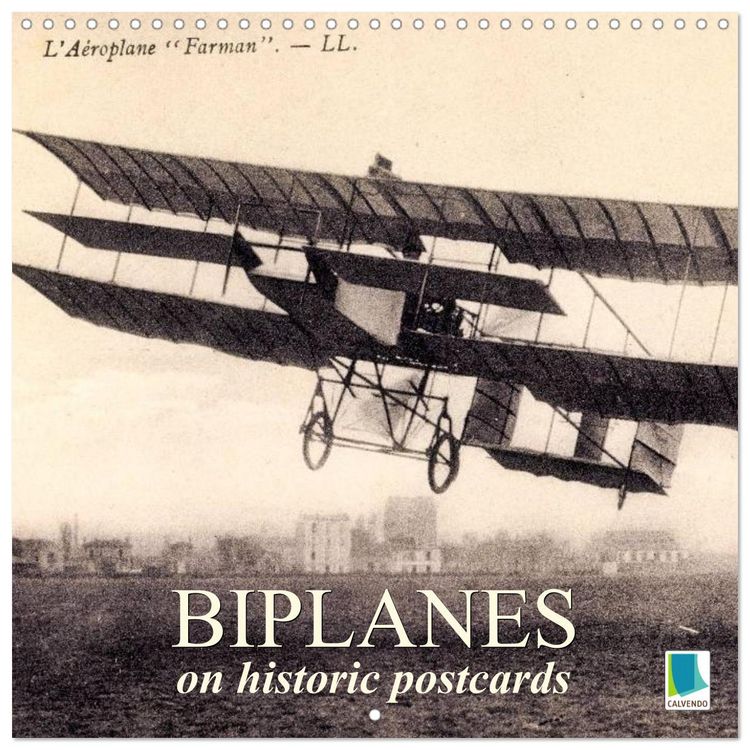 Produktbild: Biplanes on historic postcards (Wall Calendar 2026 12 &times; 12 Inch) CALVENDO 12 Month Wall Calendar