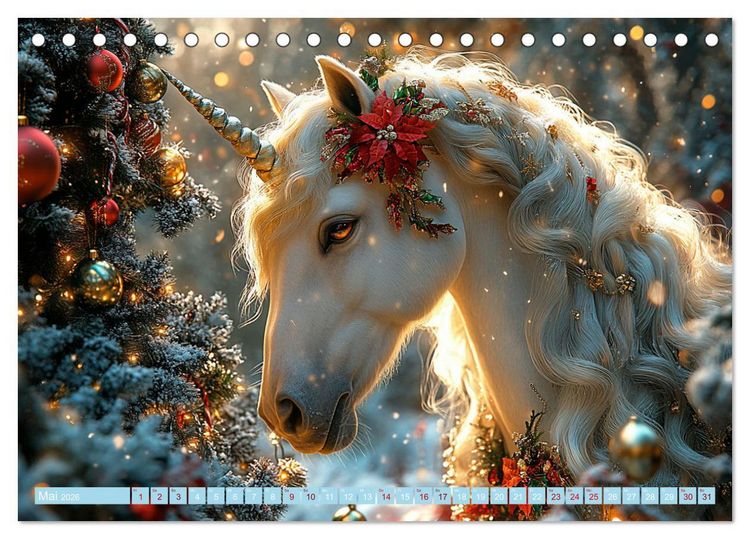 Produktbild: Zwischen Glitzer und Fantasie-Einh&ouml;rner durchs Jahr (Tischkalender 2026 DIN A5 quer), CALVENDO Monatskalender
