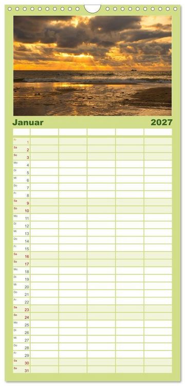Produktbild: Familienplaner 2027 - Streifzug durch Nordholland mit 5 Spalten (Wandkalender, 21 x 45 cm) CALVENDO
