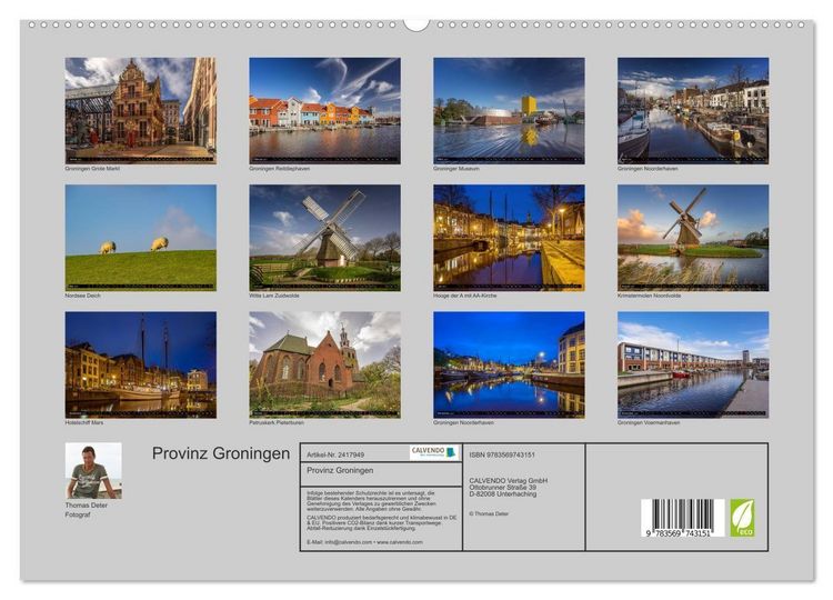 Produktbild: Provinz Groningen (hochwertiger Premium Wandkalender 2027 DIN A2 quer), Kunstdruck in Hochglanz