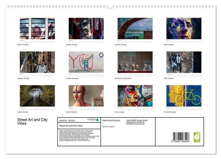 Produktbild: Street Art and City Vibes (hochwertiger Premium Wandkalender 2026 DIN A2 quer), Kunstdruck in Hochglanz
