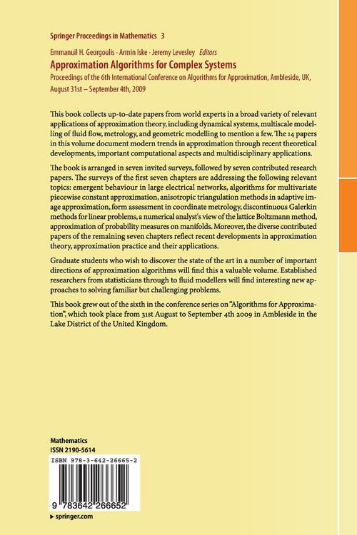 Produktbild: Approximation Algorithms for Complex Systems