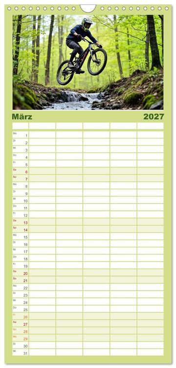 Produktbild: Familienplaner 2027 - Elemental Ride. Mountainbike-Action durch Schnee, Matsch, Sonne und Laub mit 5 Spalten (Wandkalender, 21 x 45 cm) CALVENDO