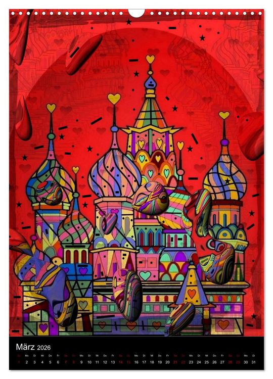 Produktbild: Die verr&uuml;ckte Welt der Popart von Nico Bielow (Wandkalender 2026 DIN A3 hoch), CALVENDO Monatskalender