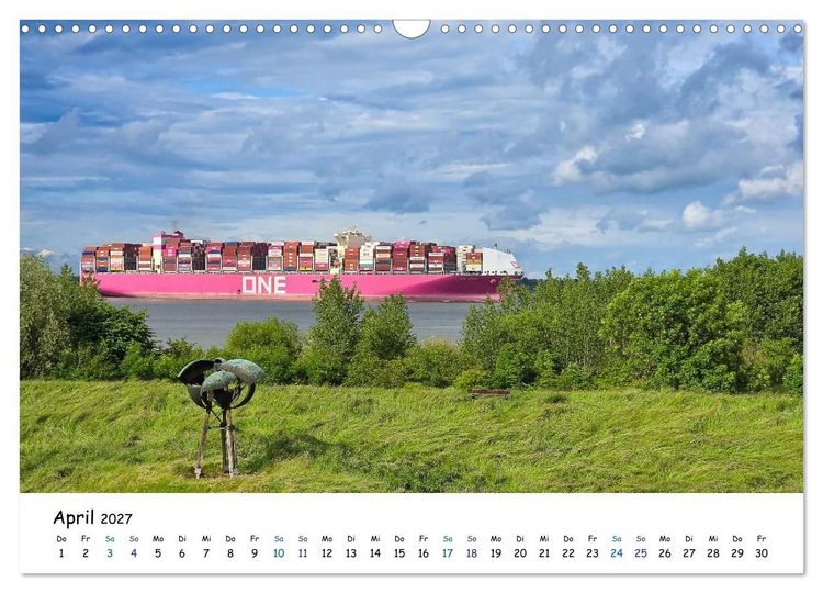 Produktbild: Elbinsel Krautsand - Impressionen von Land und Fluss (Wandkalender 2027 DIN A3 quer), CALVENDO Monatskalender