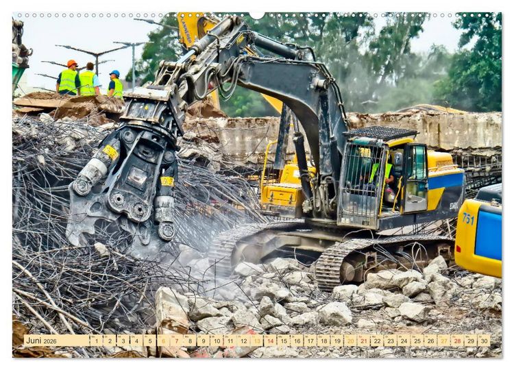 Produktbild: Bagger - kraftvolle Arbeitsmaschinen (hochwertiger Premium Wandkalender 2026 DIN A2 quer), Kunstdruck in Hochglanz