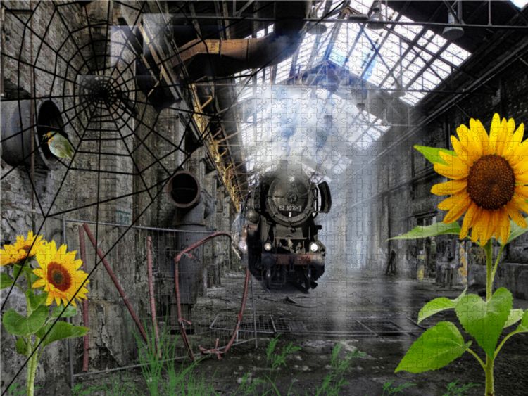 Produktbild: CALVENDO Puzzle Lokschuppen | 1000 Teile Lege-Gr&ouml;&szlig;e 64x48cm Foto-Puzzle f&uuml;r gl&uuml;ckliche Stunden