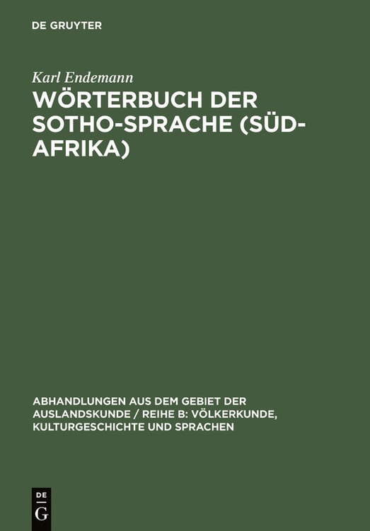 Produktbild: W&ouml;rterbuch der Sotho-Sprache (S&uuml;d-Afrika)