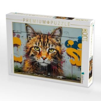 Produktbild: CALVENDO Puzzle Ein Motiv aus dem Kalender "Graffiti Katzen" | 1000 Teile Lege-Gr&ouml;&szlig;e 64x48cm Foto-Puzzle f&uuml;r gl&uuml;ckliche Stunden