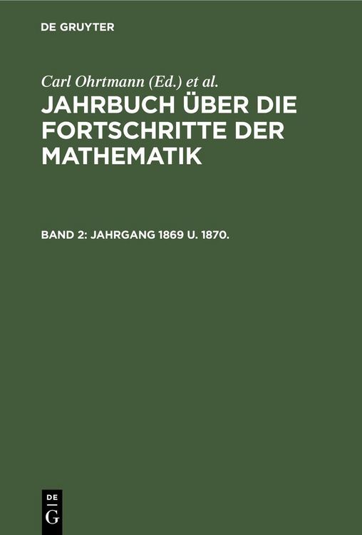 Produktbild: Jahrgang 1869 u. 1870.