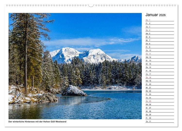Produktbild: Servus im Bergsteigerdorf Ramsau (Wandkalender 2026 DIN A2 quer), CALVENDO Monatskalender