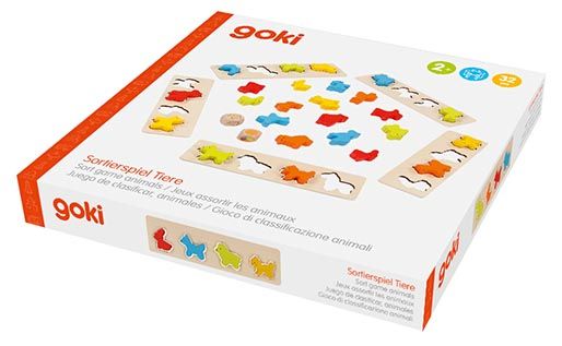 Produktbild: Goki 56765 - Sortierspiel Tiere, 32-teilig, Holz