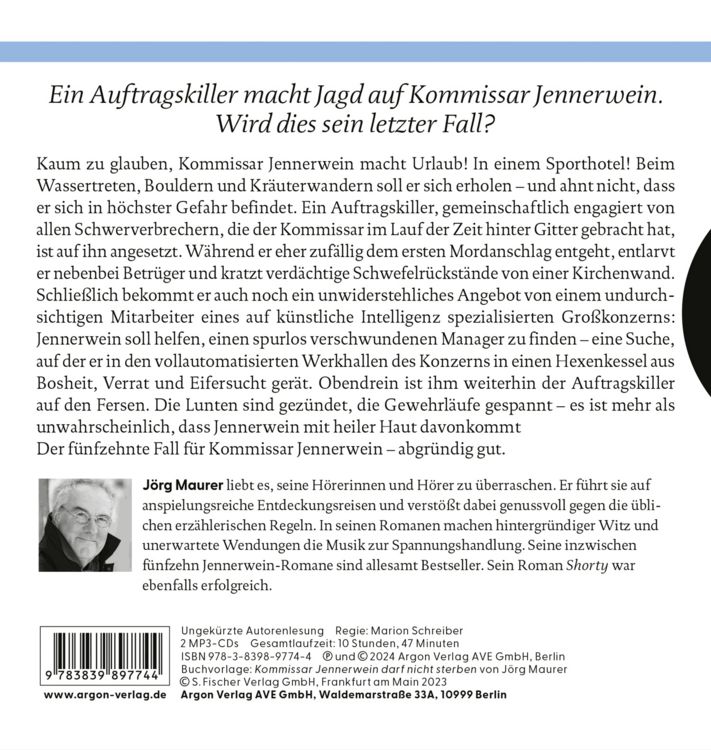 Produktbild: Kommissar Jennerwein darf nicht sterben