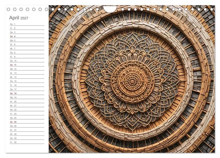 Produktbild: Natural Mandalas - Kraftvolle KI Mandalas aus Naturmaterialien (Wandkalender 2027 DIN A4 quer), CALVENDO Monatskalender