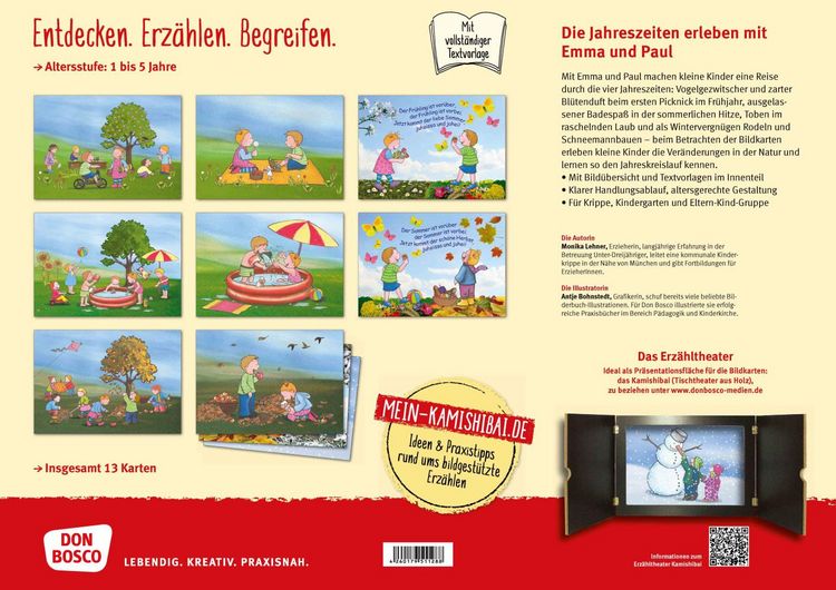 Produktbild: Die Jahreszeiten erleben mit Emma und Paul. Kamishibai Bildkartenset.