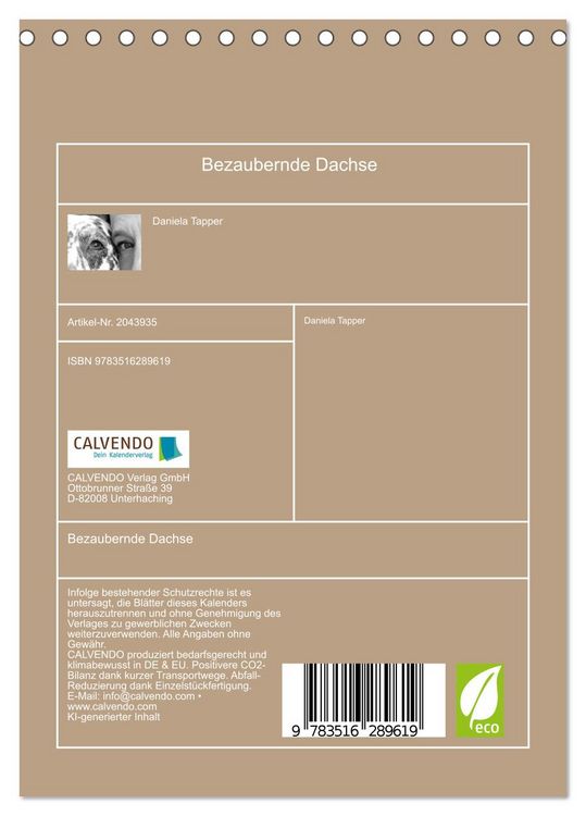 Produktbild: Bezaubernde Dachse (Tischkalender 2026 DIN A5 hoch), CALVENDO Monatskalender