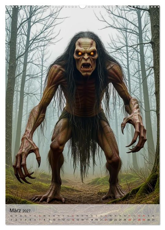Produktbild: Kreaturen der Dunkelheit - Urbane Horror Mythen (hochwertiger Premium Wandkalender 2027 DIN A2 hoch), Kunstdruck in Hochglanz