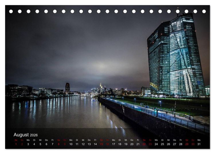 Produktbild: Frankfurt city view (Tischkalender 2026 DIN A5 quer), CALVENDO Monatskalender