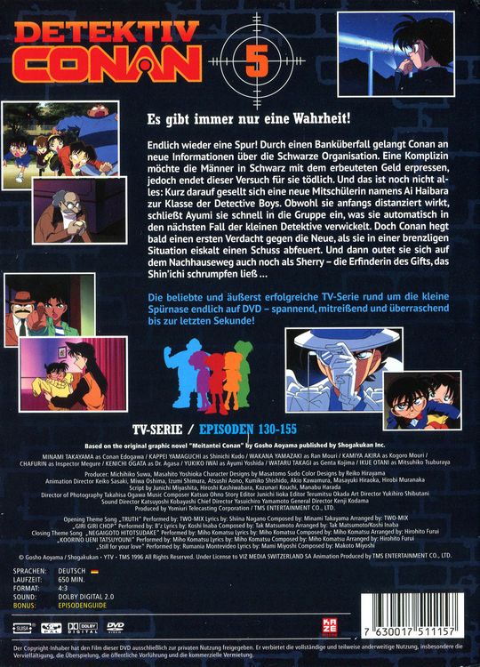 Detektiv Conan - TV-Serie - DVD Box 5 (Episoden 130-155) [5 DVDs