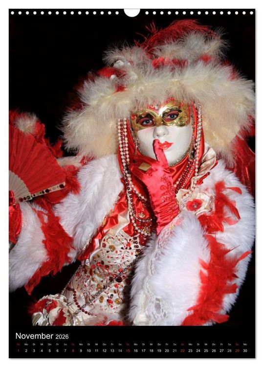 Produktbild: Karneval in Venedig - Phantasievolle Masken (Wandkalender 2026 DIN A3 hoch), CALVENDO Monatskalender