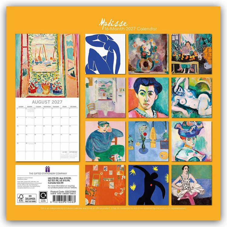 Produktbild: Matisse &ndash; Henri Matisse 2027 &ndash; 16-Monatskalender