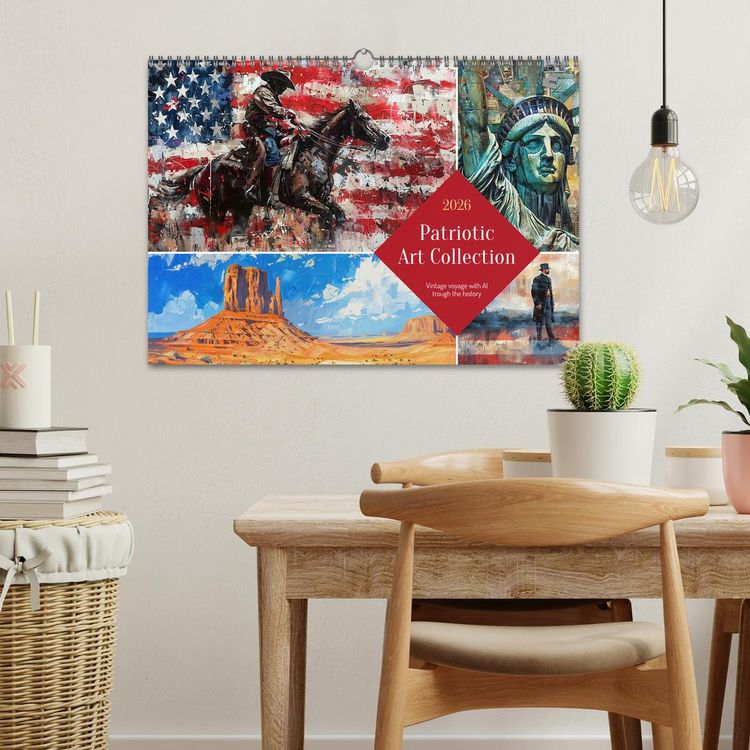 Produktbild: Patriotic Art Collection (Wall Calendar 2026 DIN A3 landscape), CALVENDO 12 Month Wall Calendar