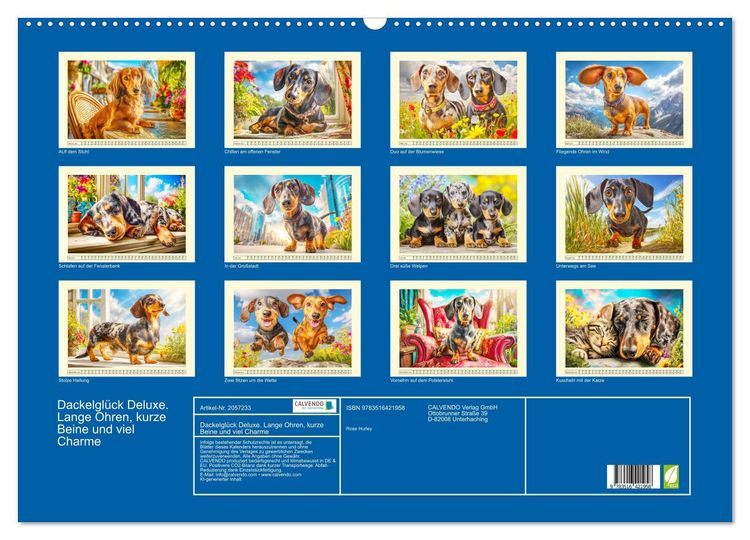 Produktbild: Dackelgl&uuml;ck Deluxe. Lange Ohren, kurze Beine und viel Charme (Wandkalender 2026 DIN A2 quer), CALVENDO Monatskalender