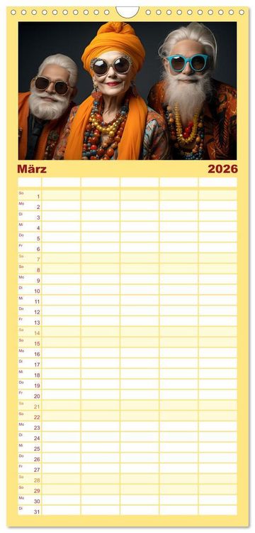 Produktbild: Familienplaner 2026 - Zeit f&uuml;r Party mit 5 Spalten (Wandkalender, 21 x 45 cm) CALVENDO
