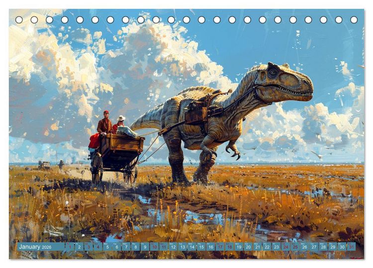Produktbild: Dinosaur Legends (Desk Calendar 2026 DIN A5 landscape), CALVENDO 12 Month DeskCalendar
