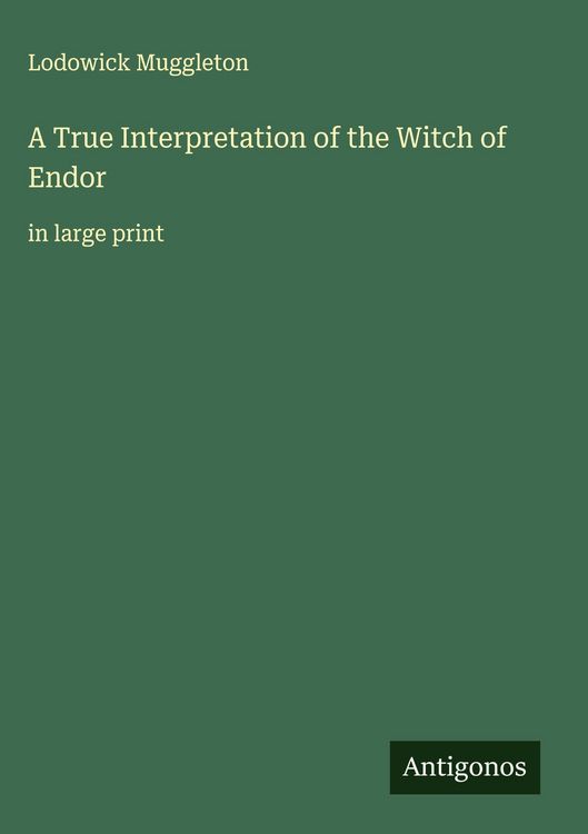 Produktbild: A True Interpretation of the Witch of Endor
